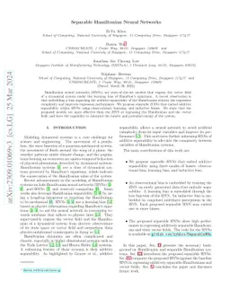 Separable Hamiltonian Neural Networks