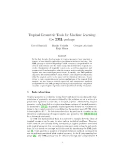 Tropical Geometric Tools for Machine Learning: the TML package