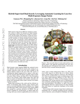Hybrid-Supervised Dual-Search: Leveraging Automatic Learning for
  Loss-free Multi-Exposure Image Fusion