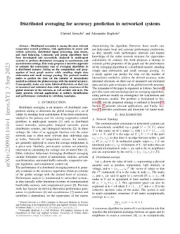 Distributed averaging for accuracy prediction in networked systems