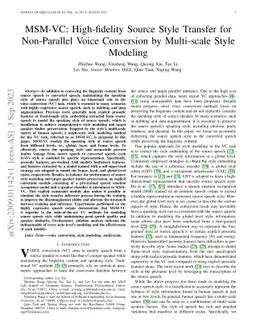 MSM-VC: High-fidelity Source Style Transfer for Non-Parallel Voice
  Conversion by Multi-scale Style Modeling