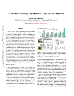 EdaDet: Open-Vocabulary Object Detection Using Early Dense Alignment
