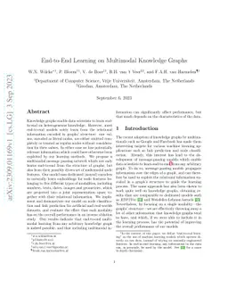 End-to-End Learning on Multimodal Knowledge Graphs
