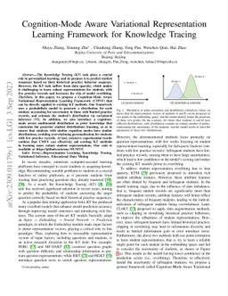 Cognition-Mode Aware Variational Representation Learning Framework for
  Knowledge Tracing
