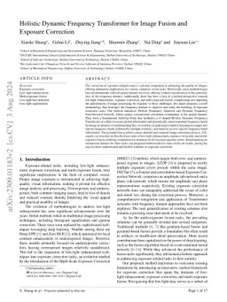 Holistic Dynamic Frequency Transformer for Image Fusion and Exposure
  Correction
