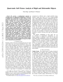 Quasi-static Soft Fixture Analysis of Rigid and Deformable Objects