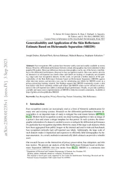 Generalizability and Application of the Skin Reflectance Estimate Based
  on Dichromatic Separation (SREDS)