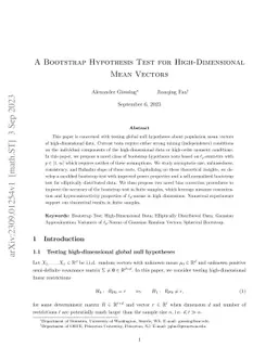 A Bootstrap Hypothesis Test for High-Dimensional Mean Vectors