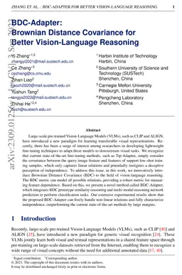 BDC-Adapter: Brownian Distance Covariance for Better Vision-Language
  Reasoning