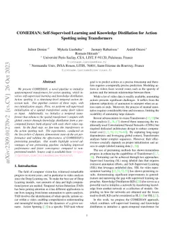COMEDIAN: Self-Supervised Learning and Knowledge Distillation for Action
  Spotting using Transformers