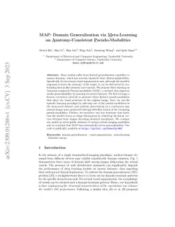 MAP: Domain Generalization via Meta-Learning on Anatomy-Consistent
  Pseudo-Modalities