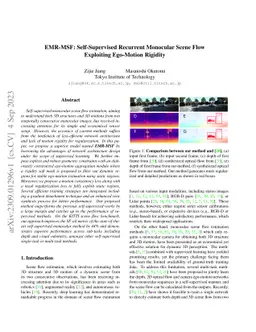 EMR-MSF: Self-Supervised Recurrent Monocular Scene Flow Exploiting
  Ego-Motion Rigidity