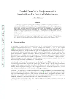 Partial Proof of a Conjecture with Implications for Spectral
  Majorization
