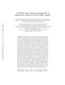 An FPGA smart camera implementation of segmentation models for drone
  wildfire imagery