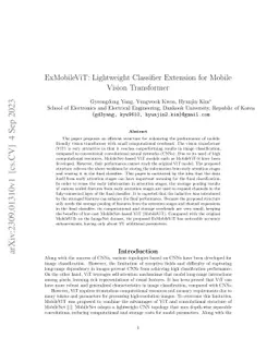 ExMobileViT: Lightweight Classifier Extension for Mobile Vision
  Transformer