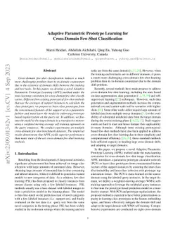 Adaptive Parametric Prototype Learning for Cross-Domain Few-Shot
  Classification