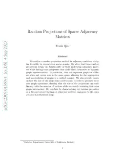 Random Projections of Sparse Adjacency Matrices