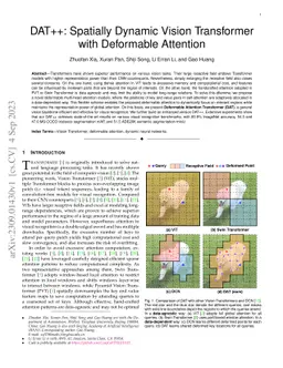 DAT++: Spatially Dynamic Vision Transformer with Deformable Attention