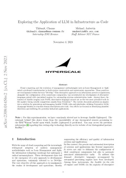 LLM and Infrastructure as a Code use case