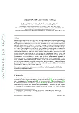 Interactive Graph Convolutional Filtering