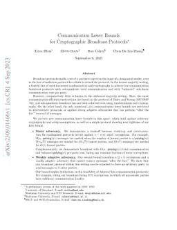 Communication Lower Bounds for Cryptographic Broadcast Protocols