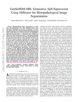 GenSelfDiff-HIS: Generative Self-Supervision Using Diffusion for
  Histopathological Image Segmentation