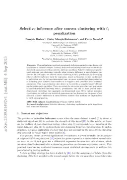 Selective inference after convex clustering with $\ell_1$ penalization