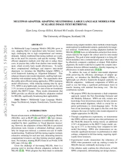 MultiWay-Adapater: Adapting large-scale multi-modal models for scalable
  image-text retrieval