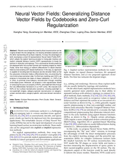 Neural Vector Fields: Generalizing Distance Vector Fields by Codebooks
  and Zero-Curl Regularization