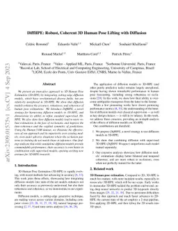 DiffHPE: Robust, Coherent 3D Human Pose Lifting with Diffusion