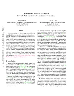 Probabilistic Precision and Recall Towards Reliable Evaluation of
  Generative Models
