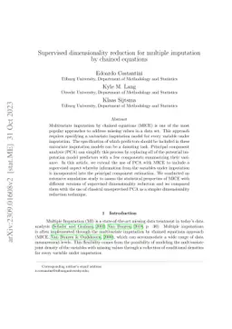 Supervised dimensionality reduction for multiple imputation by chained
  equations