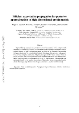 Efficient expectation propagation for posterior approximation in
  high-dimensional probit models