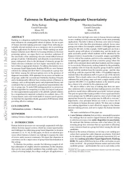 Fairness in Ranking under Disparate Uncertainty