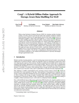 Corgi^2: A Hybrid Offline-Online Approach To Storage-Aware Data
  Shuffling For SGD