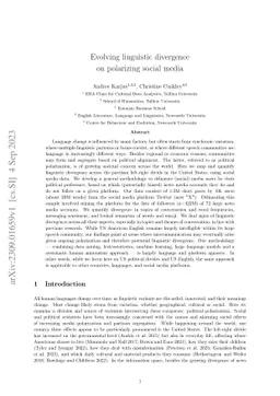 Evolving linguistic divergence on polarizing social media