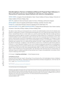 Interdisciplinary Fairness in Imbalanced Research Proposal Topic
  Inference: A Hierarchical Transformer-based Method with Selective
  Interpolation
