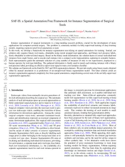 SAF-IS: a Spatial Annotation Free Framework for Instance Segmentation of
  Surgical Tools