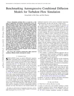 Benchmarking Autoregressive Conditional Diffusion Models for Turbulent
  Flow Simulation