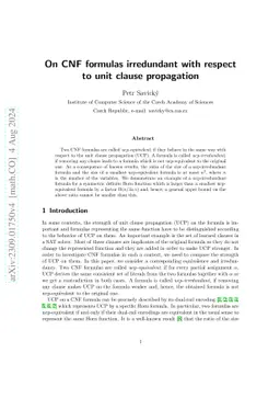 On CNF formulas irredundant with respect to unit clause propagation