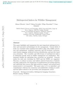 Multispectral Indices for Wildfire Management