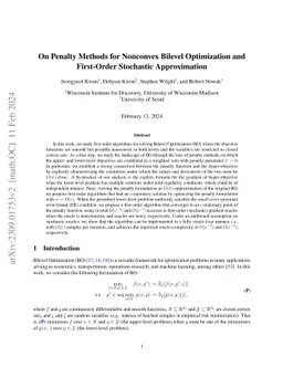 On Penalty Methods for Nonconvex Bilevel Optimization and First-Order
  Stochastic Approximation