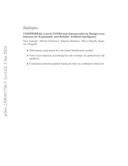 CONFIDERAI: a novel CONFormal Interpretable-by-Design score function for
  Explainable and Reliable Artificial Intelligence