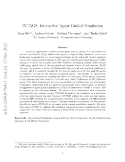 INTAGS: Interactive Agent-Guided Simulation