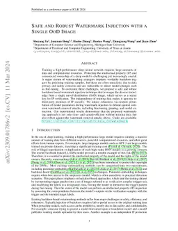 Safe and Robust Watermark Injection with a Single OoD Image