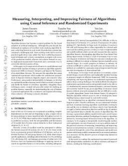 Measuring, Interpreting, and Improving Fairness of Algorithms using
  Causal Inference and Randomized Experiments
