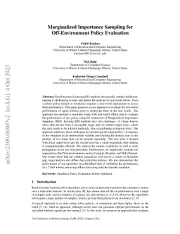 Marginalized Importance Sampling for Off-Environment Policy Evaluation