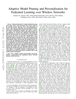 Adaptive Model Pruning and Personalization for Federated Learning over
  Wireless Networks