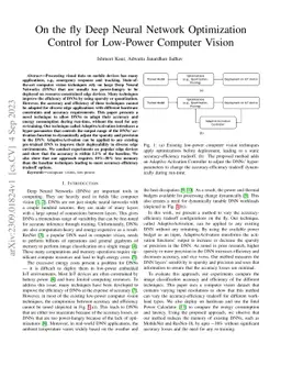 On the fly Deep Neural Network Optimization Control for Low-Power
  Computer Vision
