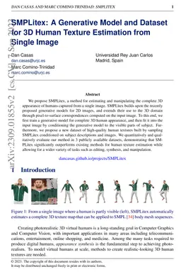 SMPLitex: A Generative Model and Dataset for 3D Human Texture Estimation
  from Single Image